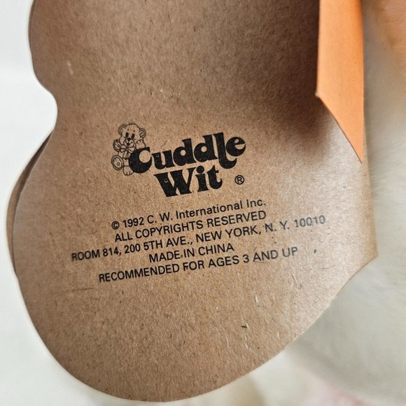 Vintage Cuddle Wit Teddy Bear Stuffed Animal Plush Christmas Holiday Scarf Hat - Picture 7 of 10